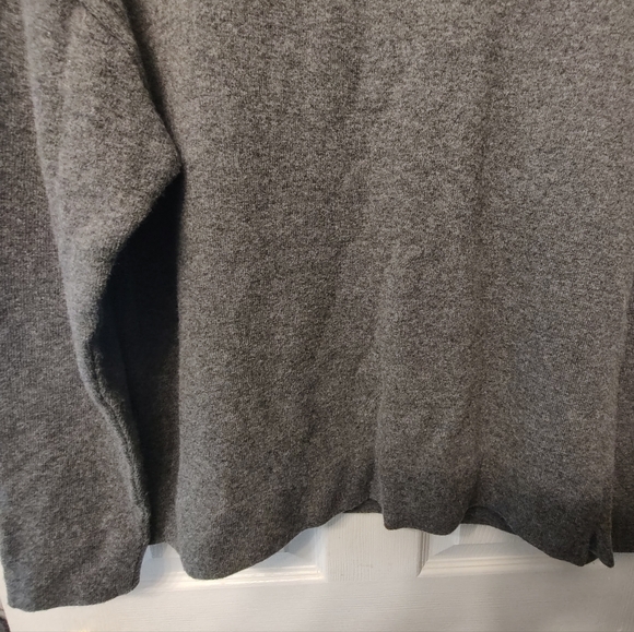 James Perse Grey Pullover Mockneck Wool Sweater 3/Large Preppy Neutral Old Money - Picture 6 of 12